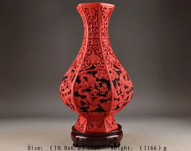 Великолепная искусственная лаковая резьба дракон ваза коллекционные