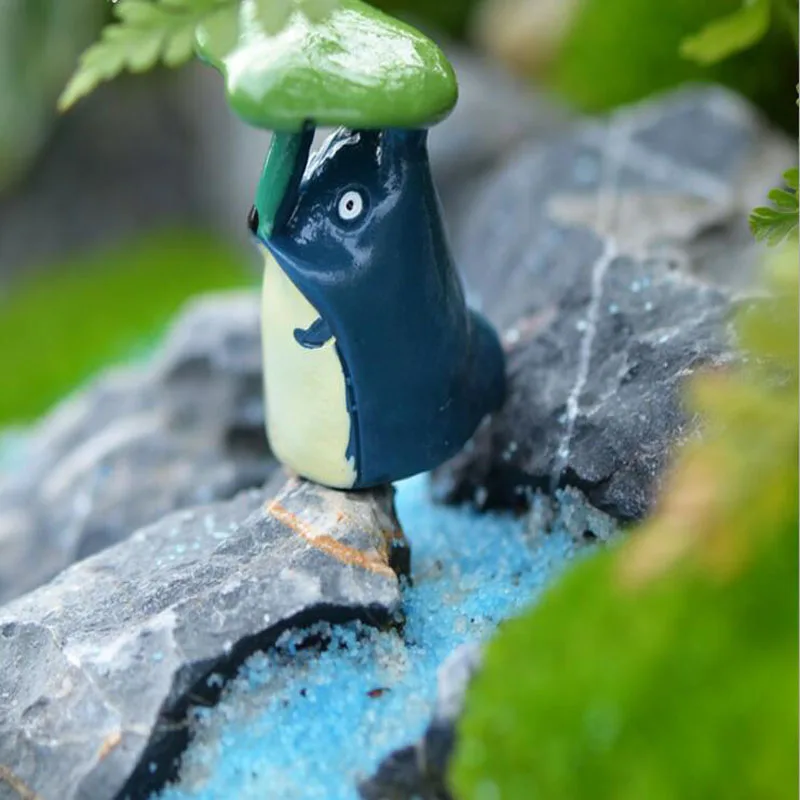 Миниатюрный мох сказал что лист лотоса Тоторо кукла полимерный микро-пейзаж