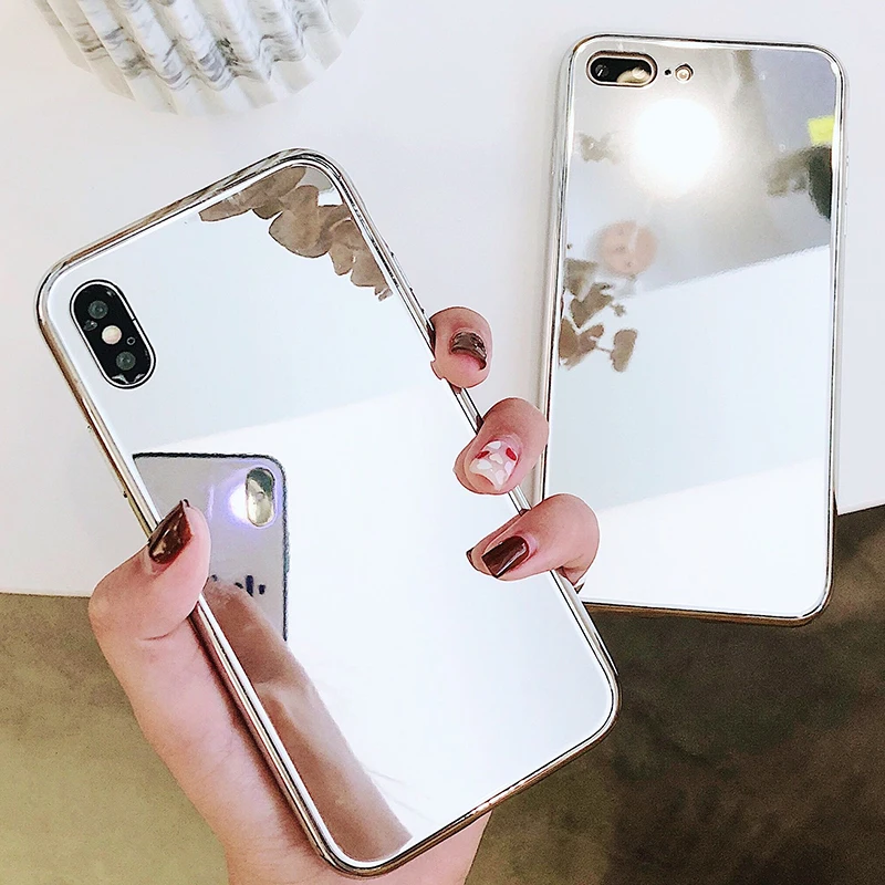 Модная губная помада косметическое зеркало чехол для телефона Капа iphone X XS 6s 6 7 8