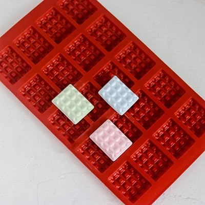 square mold Ins Горячая 18 отверстий вафельная форма Свеча Плесень Силиконовый квадратный шоколад запеченный печенья Форма гипса свеча ручной работы подарок мыло плесень - Цвет: square mold