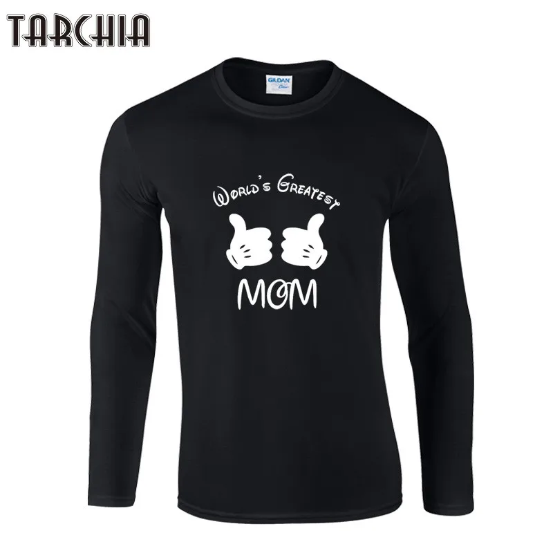 

TARCHIA Spring Fashion Man's T-shirt WORLD'S GREATEST Round Collar Long Sleeve T Shirt Slim Casual Camiseta Hombre Men Clothes