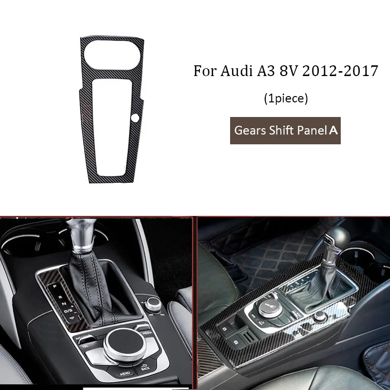 Gears Shift Panel 1 комплект для Audi A3 8 в 12- переключения передач Панель стеклоподъемника воздушная розетка дверная Чаша отделка из углеродного волокна интерьерные автомобильные наклейки - Название цвета: Gears Shift Panel
