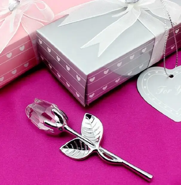 50 шт прозрачный кристалл розы Искусственные цветы Baby Shower Сувениры свадебных