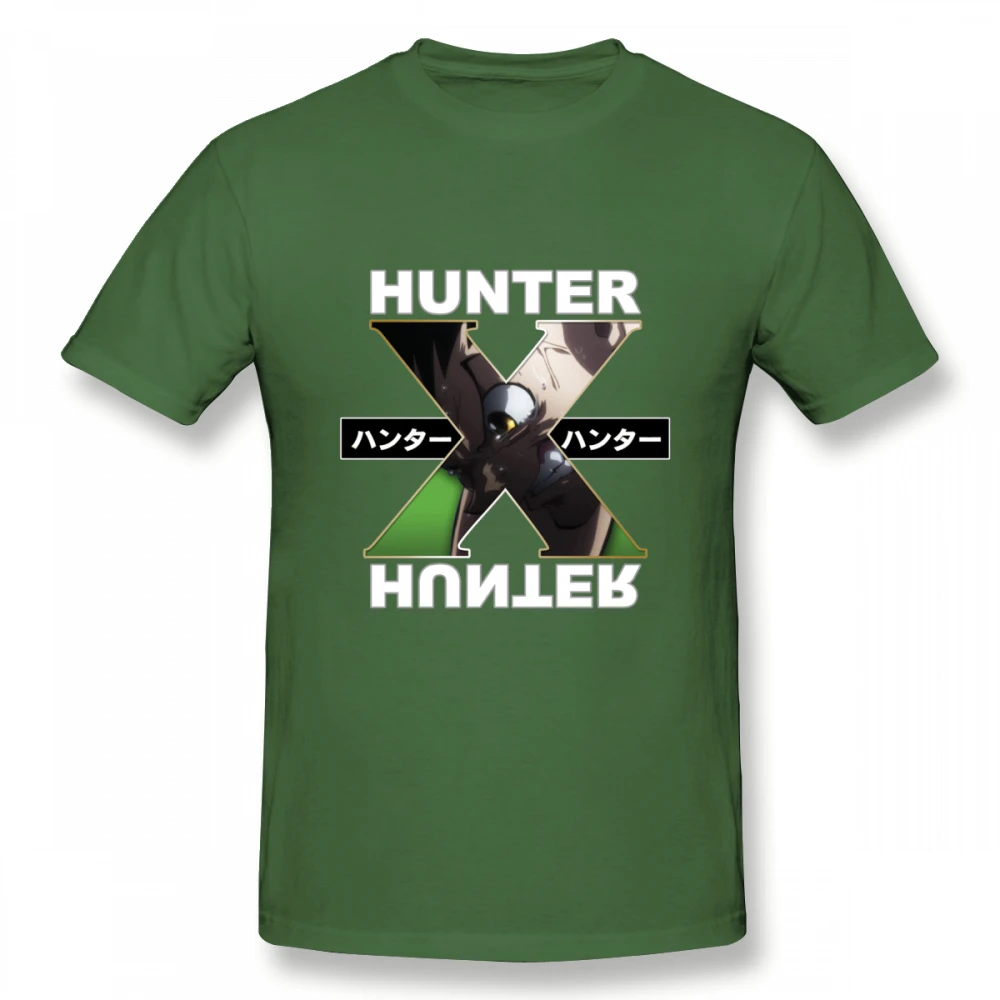 Футболка Hunter X Hunter, футболка Gon, повседневный Топ, дизайн, красивые футболки с короткими рукавами и круглым вырезом, красивые летние дышащие футболки - Цвет: Армейский зеленый