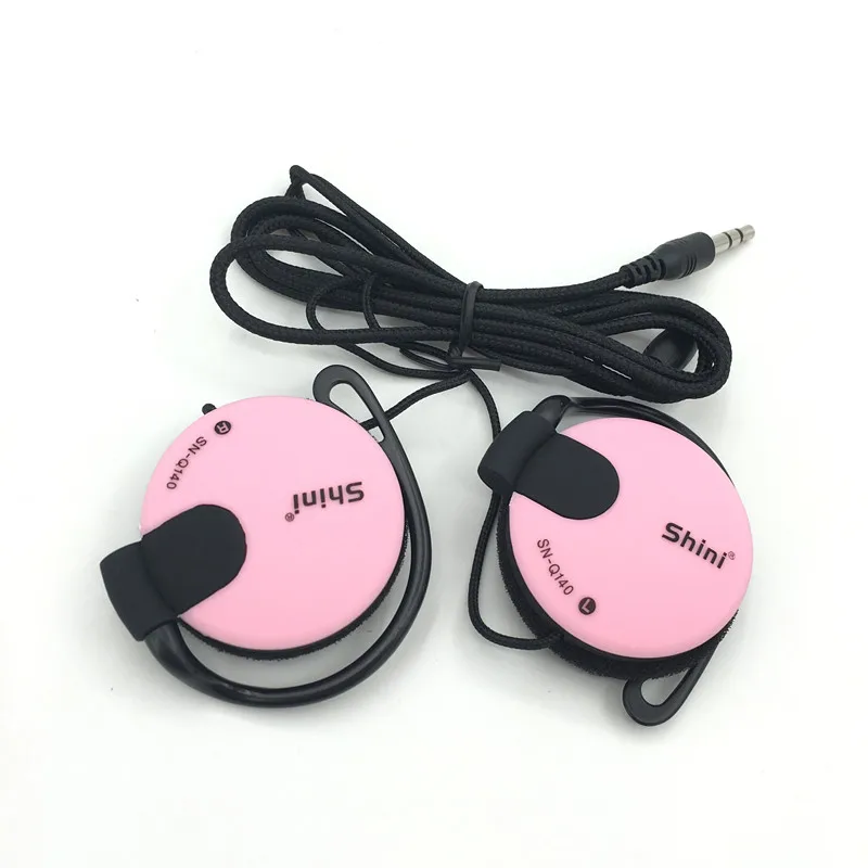 Pink Супер бас наушники ушные крючки гарнитура спортивные наушники проводные наушники для Mp3 плеера компьютера мобильного телефона - Цвет: Pink