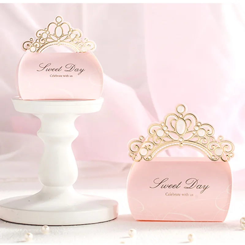 Романтические Розовые Свадебные шоколадные конфеты мешок крещение день