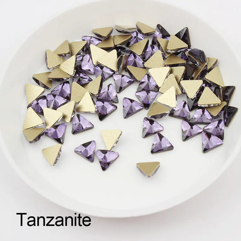 Tanzanite Лидер продаж прозрачные новых малых Треугольники ногтей Стразы 13 видов цветов модный хрустальный камень 30/100 pcsdiy ногтя украшения - Цвет: Tanzanite