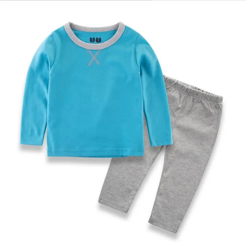 27 Boy Girl Cotton Sets for Children Clothing Spring Autumn 2017 Solid Comfortable Set Full-Sleeve Tops &amp Pants Kids a29 | Детская