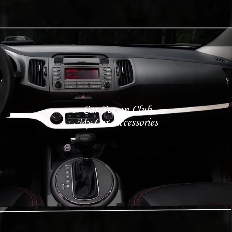 Декоративные полосы из нержавеющей стали для консоли KIA Sportage R 2011 2015 крышка