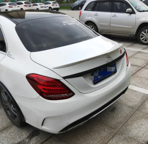 Для Benz C class W205 спойлер C180 C200L C300L 2014 2019 Высококачественный ABS Материал заднее крыло