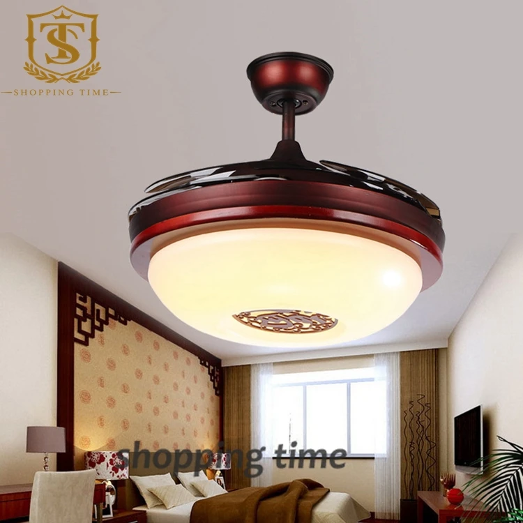 Китайский Стиль Небольшой 32 Дюймов Потолочный Вентилятор Свет Невидимый Лопасти