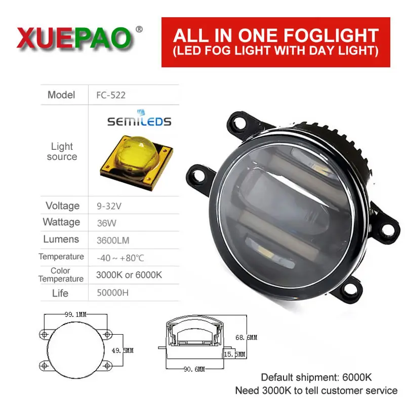 Светодиодный фонарь светильник с DRL Дневной объективом Противотуманные огни