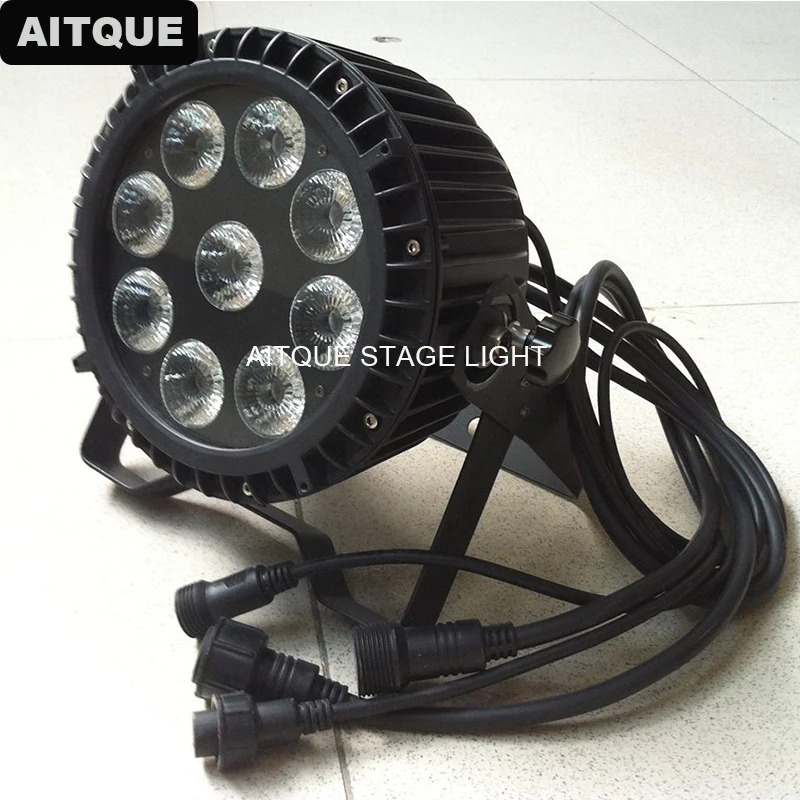 

20lot Dj equipment par led 9x10w rgbw ip65 waterproof par 10w led flat par light for sale