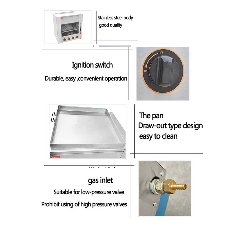 FY-14.R газовая духовка для еды курица жаровня гриль Коммерческая четыре