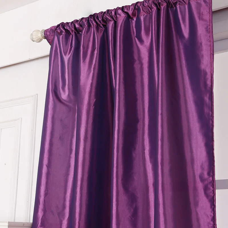 dark purple 9 цветов, оконная занавеска, полузатемненная твердая сатиновая ткань для украшения дома, гостиной, драпировка, карниз - Цвет: dark purple