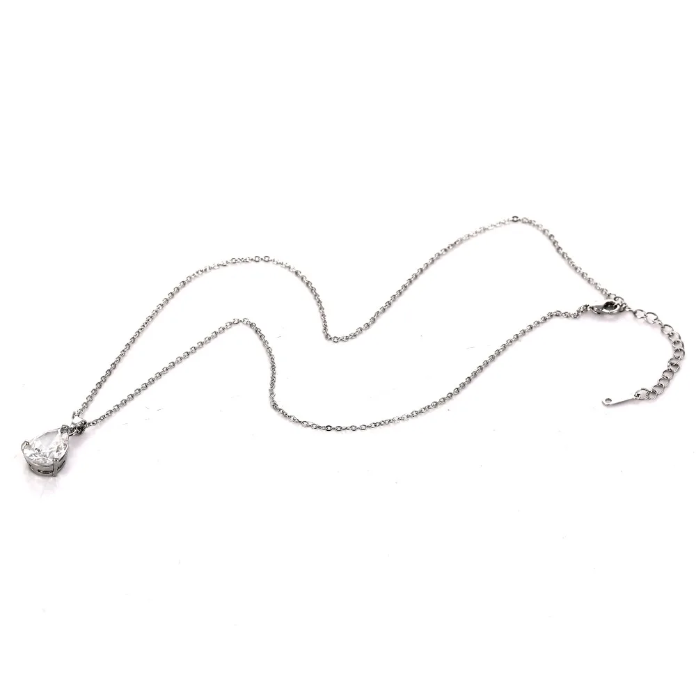 Комплект из колье и серёг серебристого цвета с фианитом|set necklace|set necklace earringnecklace