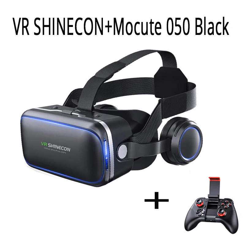with moute 050 black VR SHINECON 6,0 3D очки виртуальной реальности мини Google Cardboard шлем VR очки гарнитуры VR для 4-6 дюймов мобильного телефона - Цвет: with moute 050 black