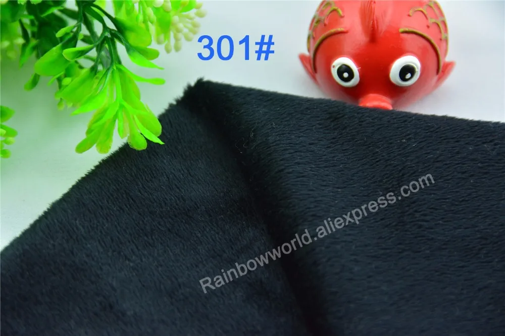 301 # черная микрофибра minky мягкая трикотажная ткань velboa с короткими волосами для