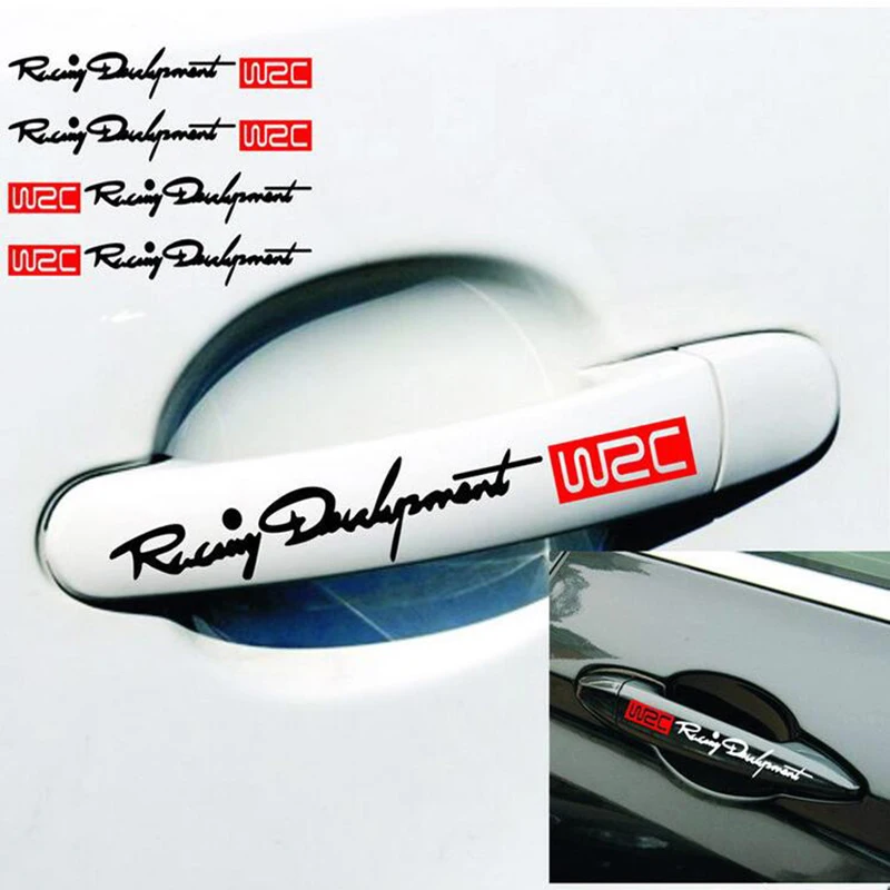 4Pcs Car Stickers WRC Handle Wrist sticker Rally Door Modified wrist handle Sticker Auto Products Accessories | Автомобили и