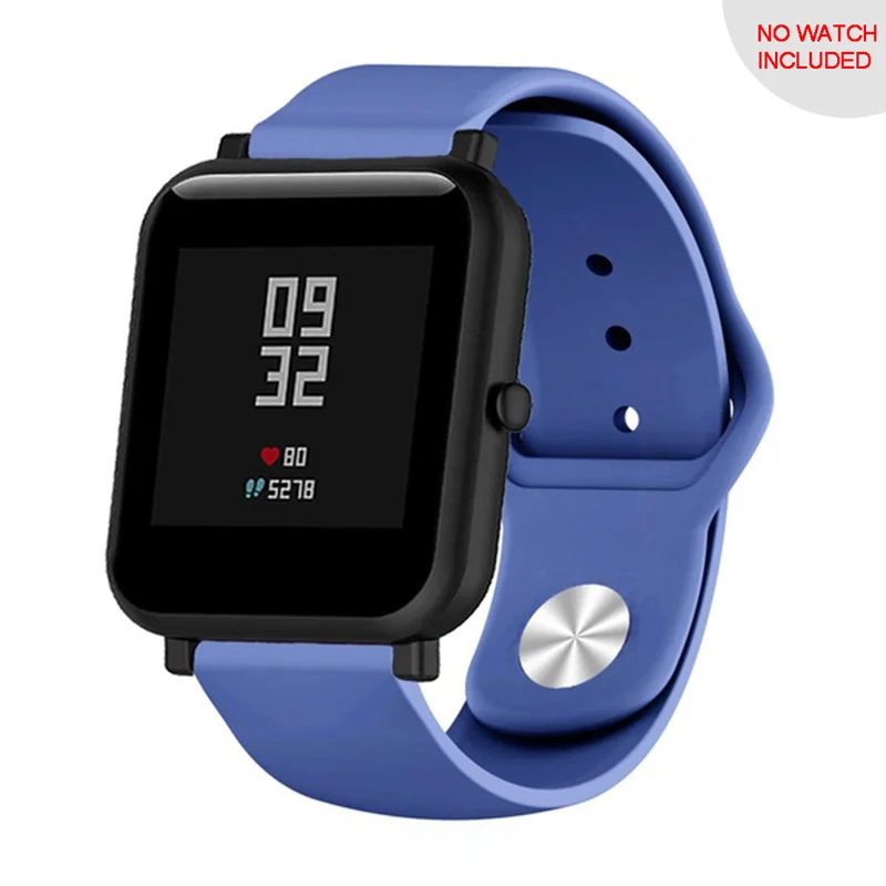 Navy 20 мм замена силиконовый ремешок для часов для samsung Шестерни S4 huawei часы 2 Xiaomi Huami Amazfit Bip A1608 Смарт ремешок для наручных часов - Цвет: Navy