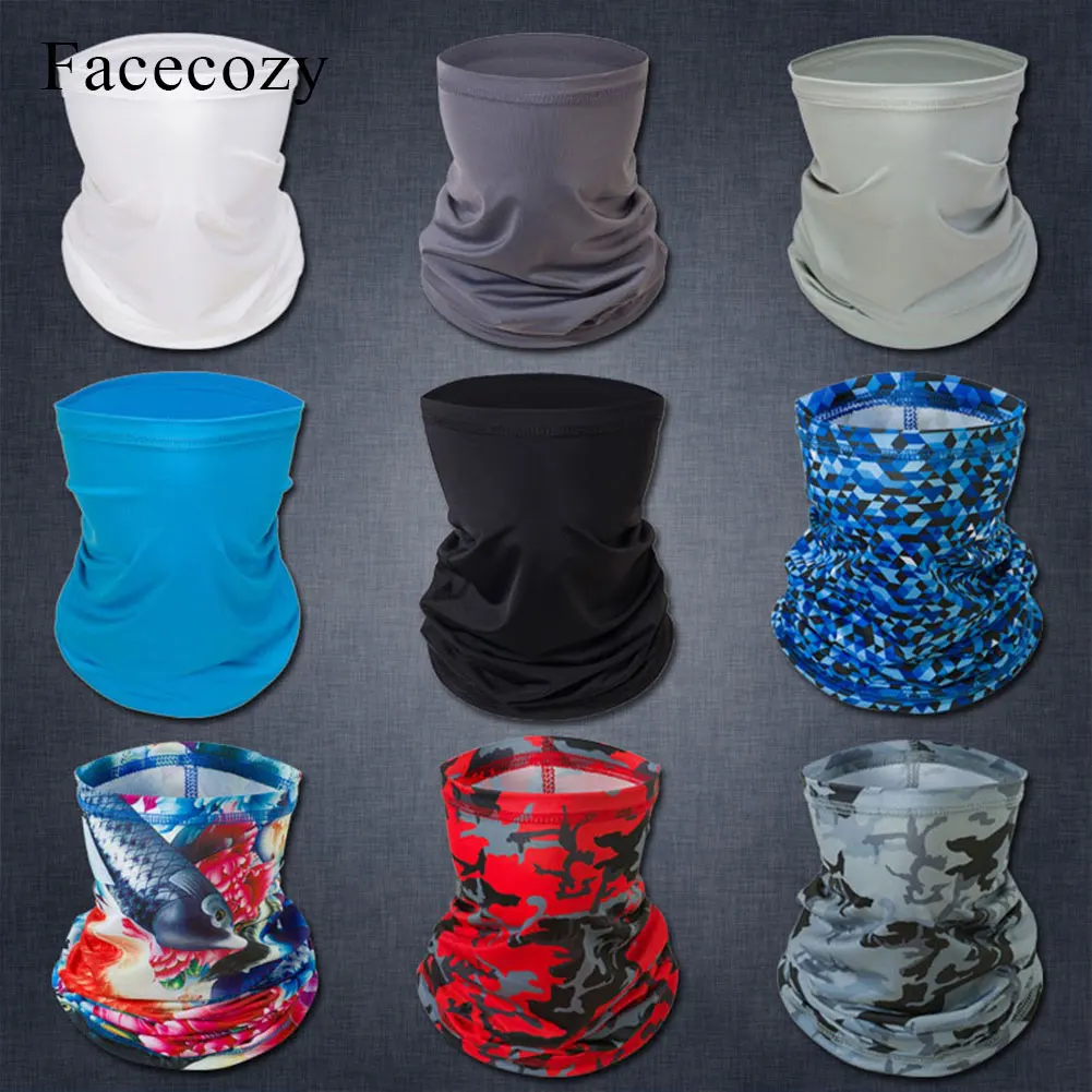 Fecozy Открытый Спорт Велоспорт шарф унисекс ледяной Шелковый Бандана с изображением масок для лица ветрозащитная езда супер эластичное защитное снаряжение