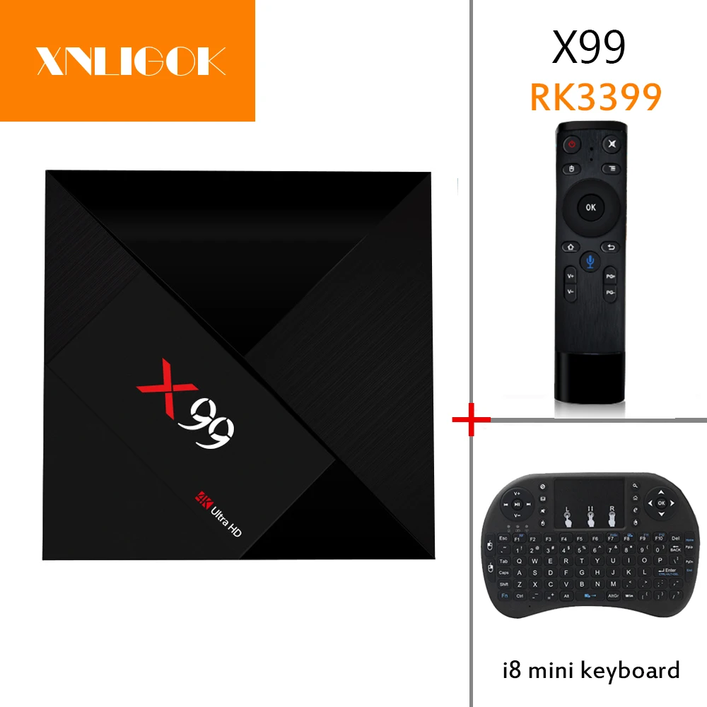ТВ приставка X99 RK3399 Android 7 1 2 4 ГГц/телефон двухдиапазонный Wi Fi HDMI 0 KD 18