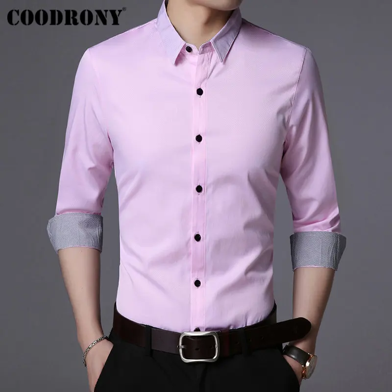 COODRONY, брендовая мужская рубашка, мягкий хлопок, Camisa Masculina, осень, Новое поступление, рубашка с длинным рукавом, мужская, деловая, повседневная, мужские рубашки, 96025
