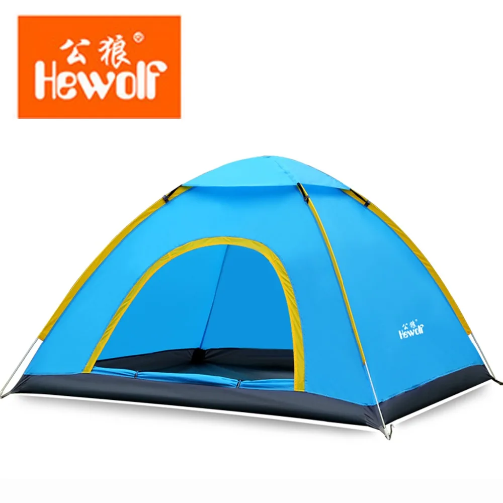 

Hewolf 200*140*110cm Portable Quick Automatic Family Camping Tent Single Layer Rainproof Tents 2 Person Beach Tents