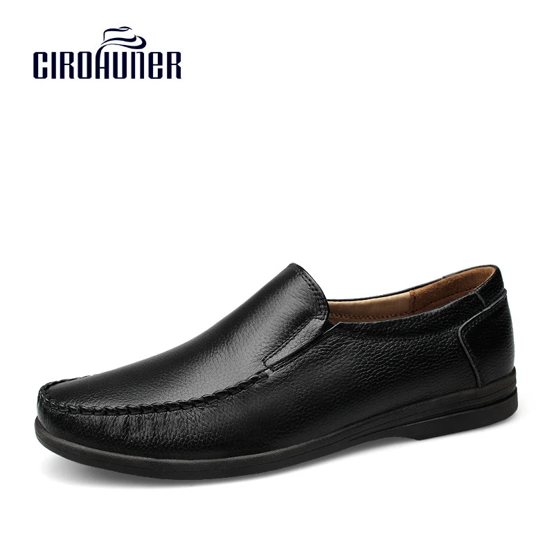 CIROHUNER Genuine Leather Shoes Men Winter New Fashion Breathable Loafers Driving Casual shoes | Обувь