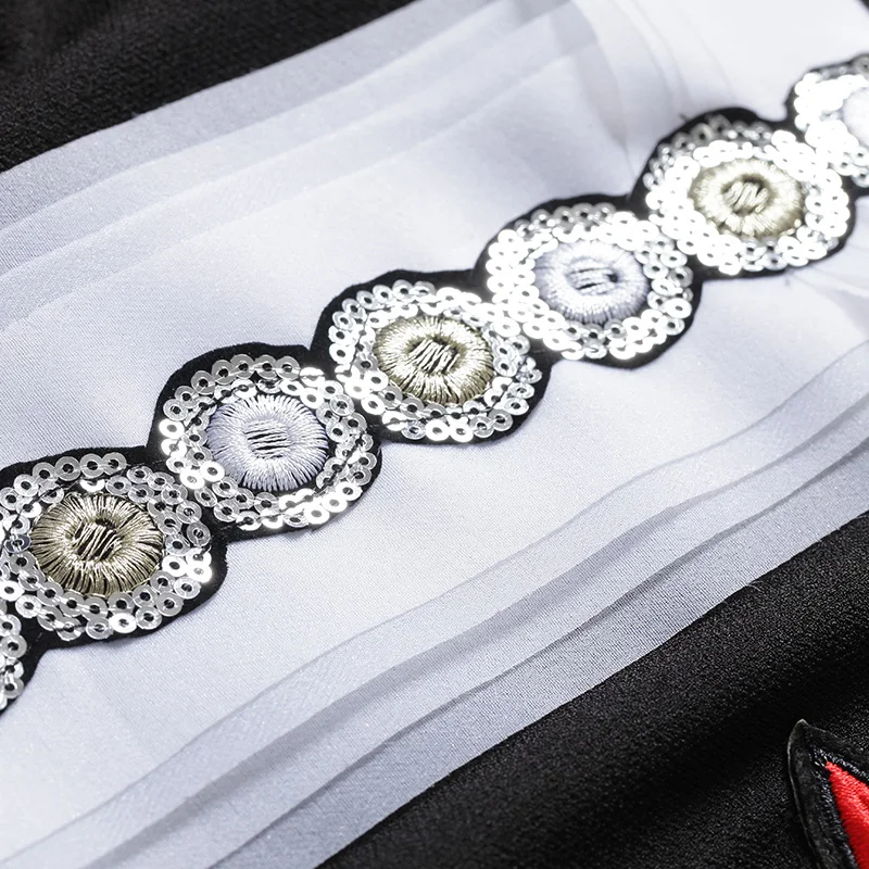 Размеры S женские расшитые блестками летние платья с вышивкой и милыми героями