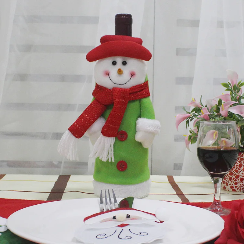 Santa Claus Wine Bottle Cover Bag Banquet Christmas Dinner Party Table Decor Snowman Festive New Years Supplies Noel Gift | Дом и сад