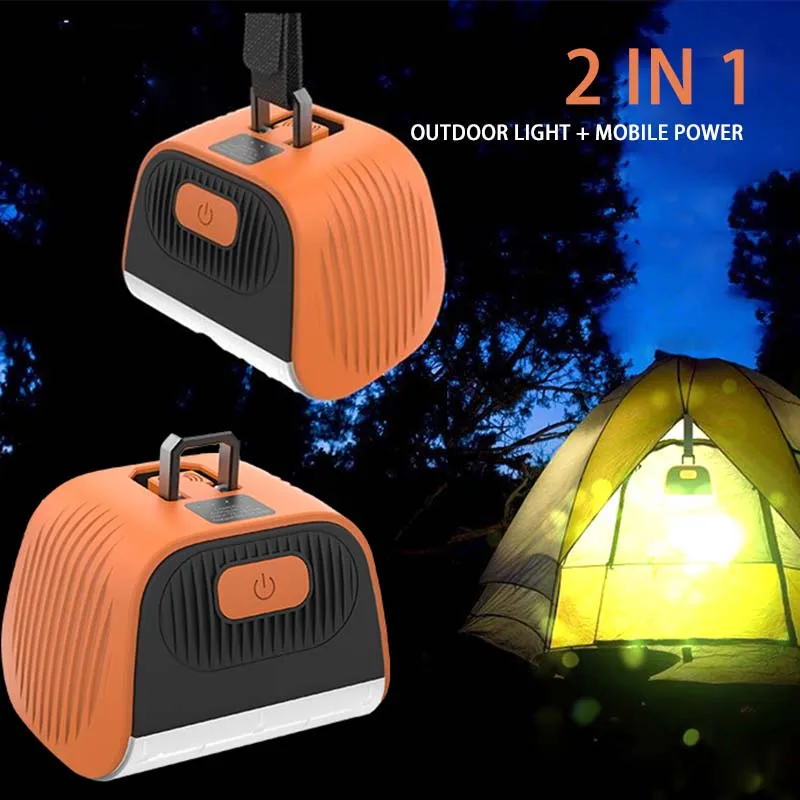 

LED Flashlight Camping lantern Light 200LM Portable Floodlight linterna Usb Waterproof 5 Mode Tent Light 4000mAh Mobile Power