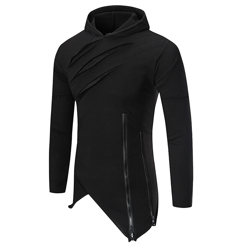 2017 Весна И Осень Мужской Новый Молния Мода Джерси С Капюшоном Корейский Царапин