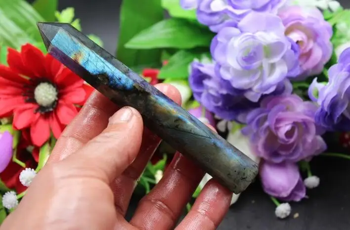 Натуральный лабрадорит блестящая палочка для лечения A68 | Дом и сад