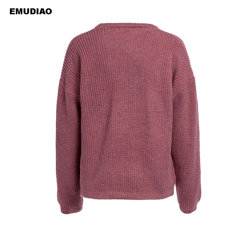Casual Knitted Sweaters Women V-neck Long Sleeve Pullovers 2019 Autumn Winter Streetwear Knitting Sweater Feminine Coat Jumper | Женская