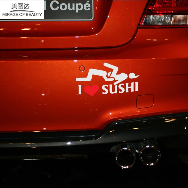 Я люблю Суши Забавный мужского и женского пола Графика Стикеры окна автомобиля