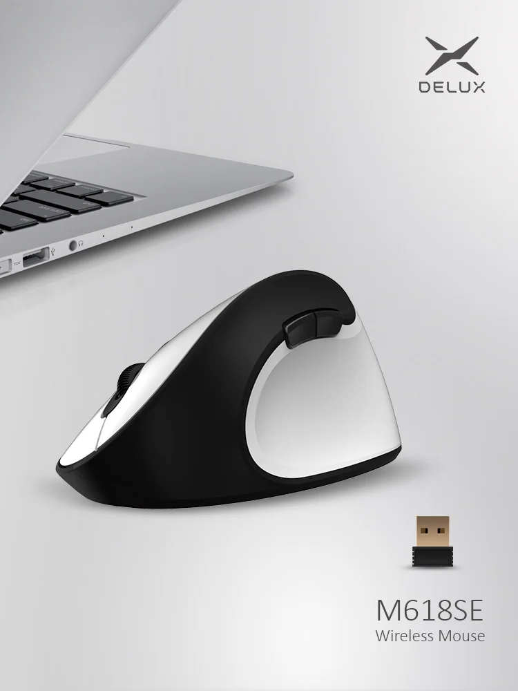 M618 SE mouse only DELUX T11 дизайнерская Клавиатура 2,4 ГГц Беспроводная мышь M618 SE вертикальные мыши 1600 dpi Мышь комбинации клавиш для компьютера ноутбука - Цвет: M618 SE mouse only