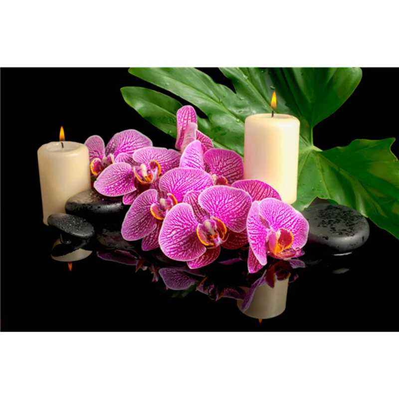 

3D DIY diamond Painting orchid flower Cross Stitch Decorative diamond embroidery Rhinestone needlework home decor picture A6679R