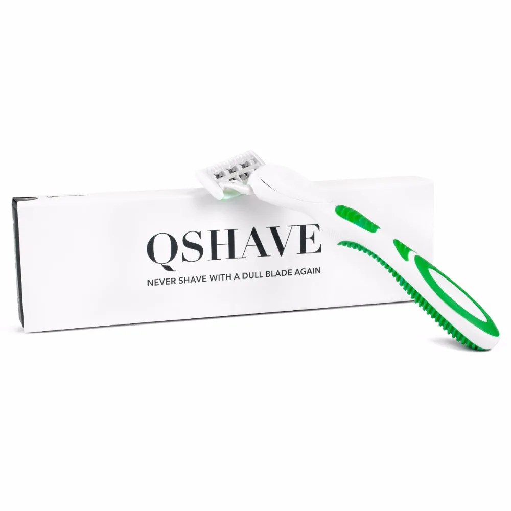 Фото Бритва для женского бикини Beauty Qshave Green, 1 шт., ручка для бритья и 2 шт. лезвия X5, США №3