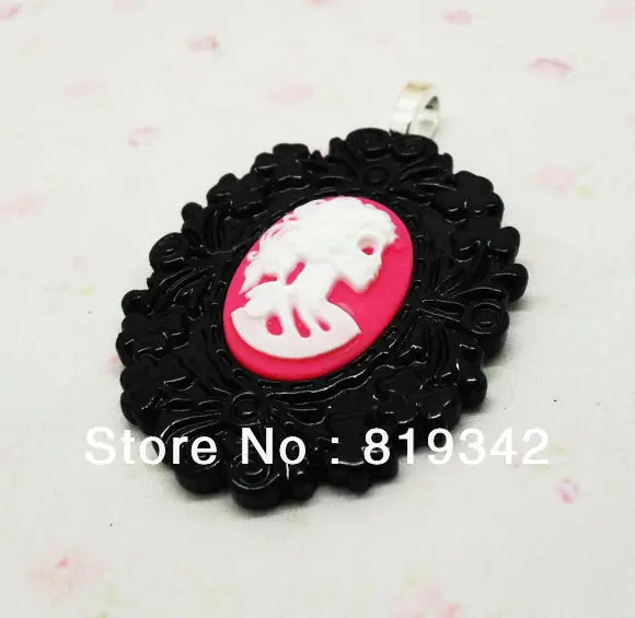 Бесплатная доставка 6 шт./партия кулоны в оправе камея с изображением скелета