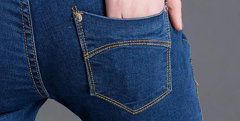 2019 new spring autumn office lady cotton brand plus size high waist female women girls skinny pencil pants jeans clothing 79178 | Женская