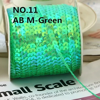 100 ярдов/партия 6 мм No.11 средние зеленые свободные пайетки DIY ручные аксессуары