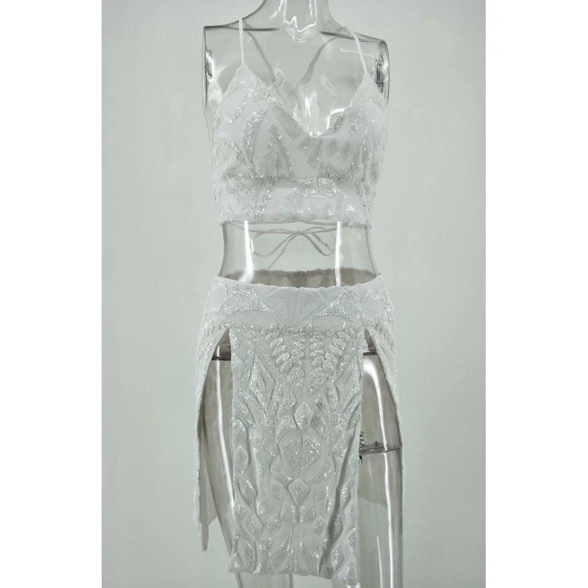 

Fashion Women Camisole Solid Dress Backless Bandage Sexy Beach Dress 2pcs Set Clothes Night Party Female Dresses Ladies Dress