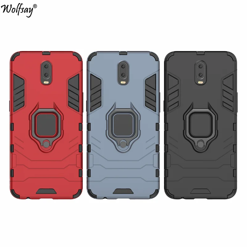 Wolfsay for OPPO R17 Case Car Holder Armor Cases Hard PC & Soft Silicone Cover With Magnet |