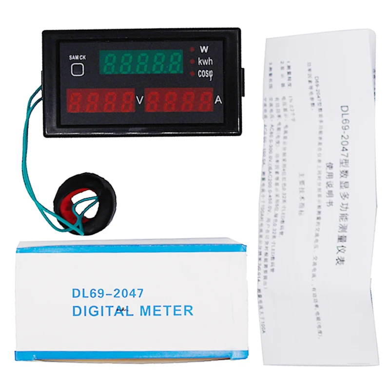 

20PCS/lot by dhl or fedex AC 80-300V 100A LED display Voltage current meter voltmeter ammeter 39%OFF