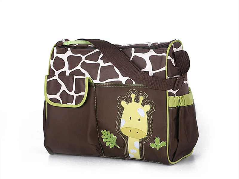 Green Giraffe Большая вместительная сумка для подгузников для малышей, водонепроницаемая многофункциональная сумка для кормления, рюкзак с одной лямкой, сумка для детских подгузников - Цвет: Green Giraffe