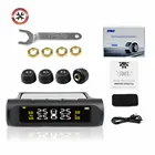 2021 Новинка TPMS ЖК-дисплей Автомобильная Беспроводная шина система контроля давления в шинах 4 внешние датчики для автомобилей на солнечной энергии