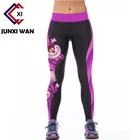 Леггинсы с 3D принтом кота Женские легинсы для тренировки и фитнеса узкие брюки с высокой талией лосины Леггинсы S  3XL размера плюс