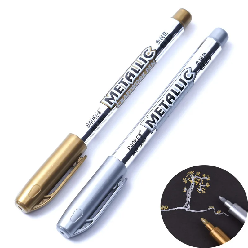 Ручка цветная металлическая золотистая и серебристая 1 5 мм шт.|marker pen|paint marker penmetal