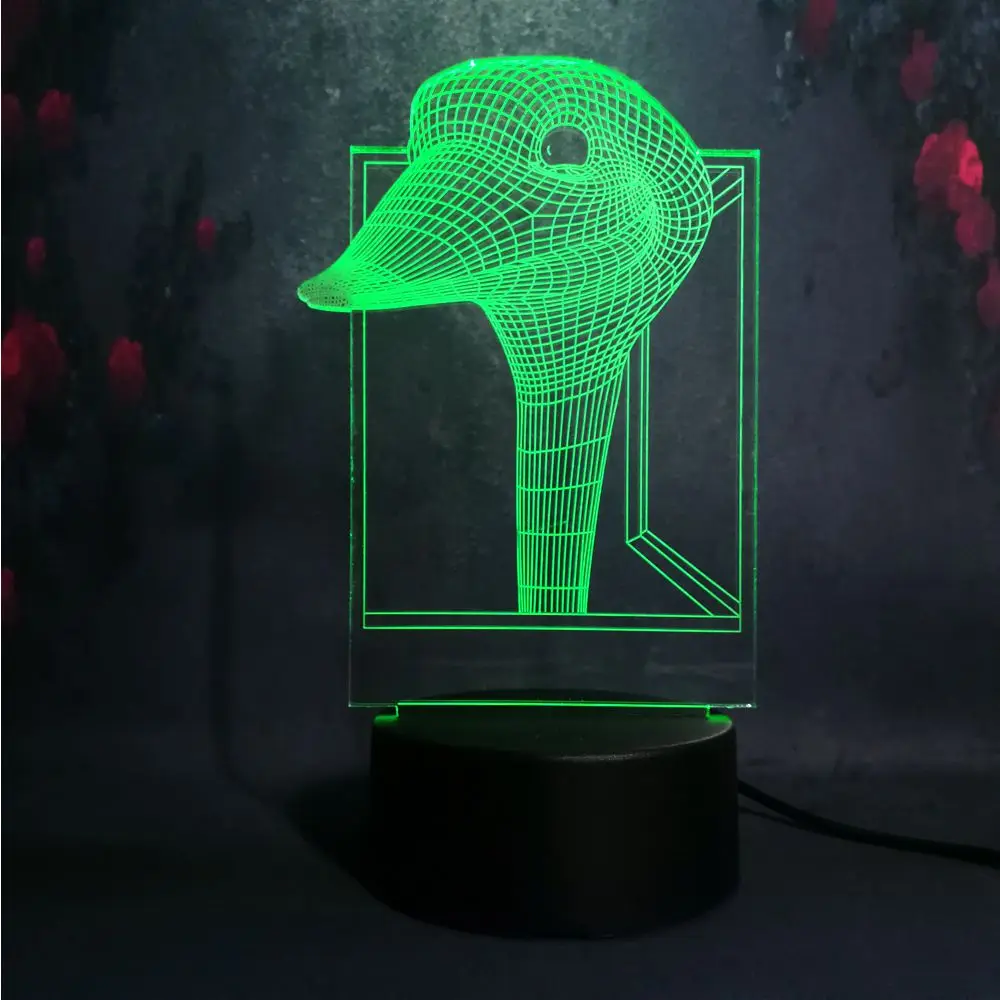 Светодиодный ночник Arilux в форме головы гусиной лавы с креативным 3d декором